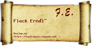 Fleck Ernő névjegykártya